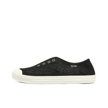 Skechers Wide Fit Anti Slip Wear Resistant Low Top Canvas Shoes Women's Black