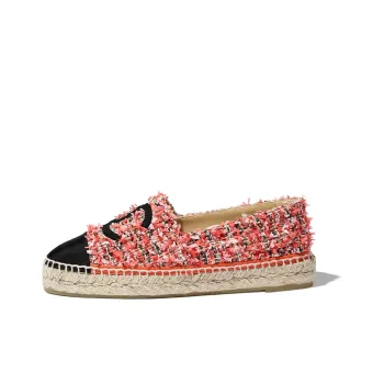 CHANEL Casual Single Shoes Women's Black Red