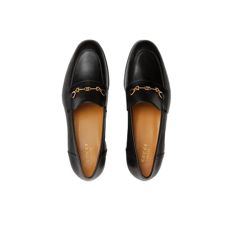 GUCCI Interlocking G Horsebit Loafer Black Leather Women's-2