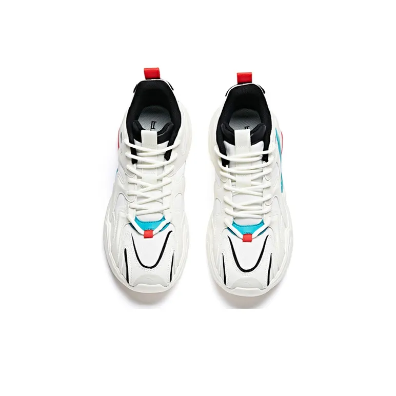 Anta All Over Victory Shock Absorbers With Slip Resistant Features Low Top Chunky Sneakers Men's White Blue-2