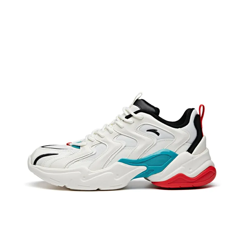 Anta All Over Victory Shock Absorbers With Slip Resistant Features Low Top Chunky Sneakers Men's White Blue-0