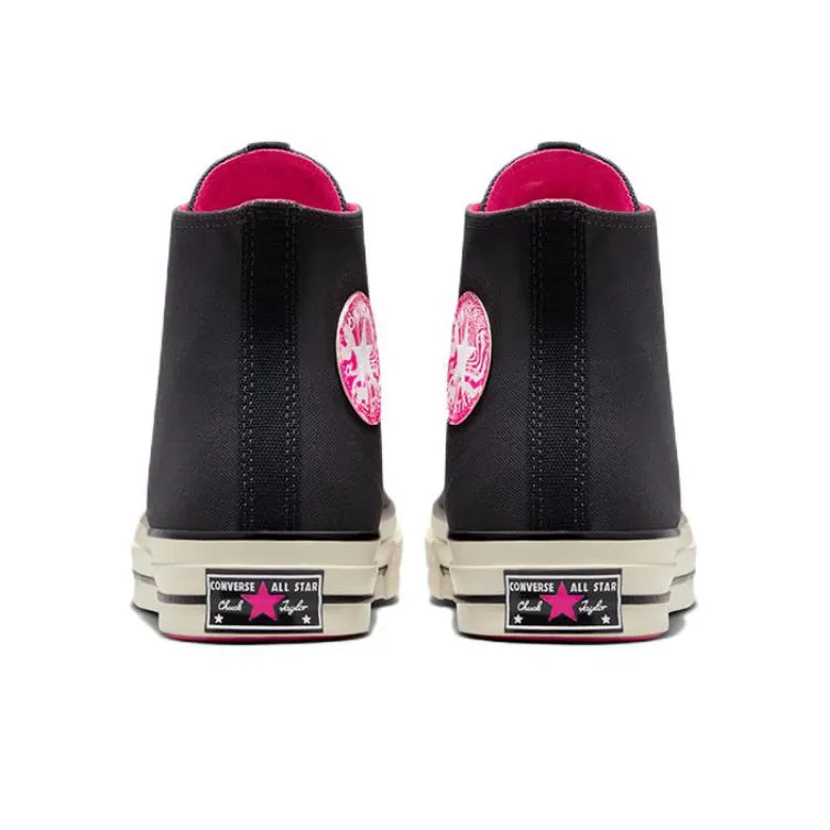Converse Chuck 70 Wear Resistant High Top Canvas Shoes Unisex Black Pink-4
