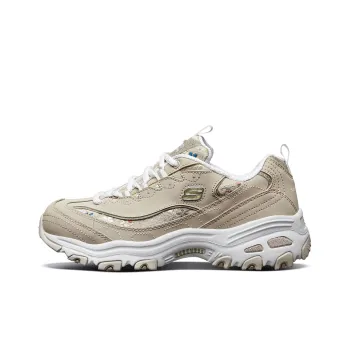 Skechers D Lites Low Top Daddy Shoes Grey/Brown Women's