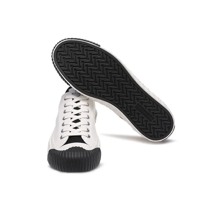Excelsior Canvas Shoes Unisex Low Top Polar White+Obsidian Black-4