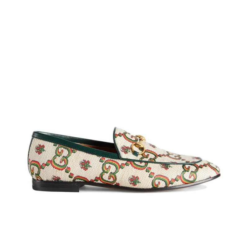 GUCCI Loafers Women's Beige Green 100th Anniversary-1