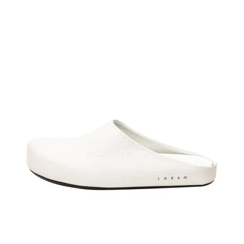 MARNI Logo-letter Pebble-effect Clog Slippers