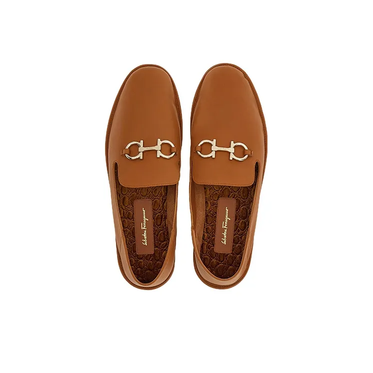 FERRAGAMO GANCINI Flat Shoes Women's Brown-2