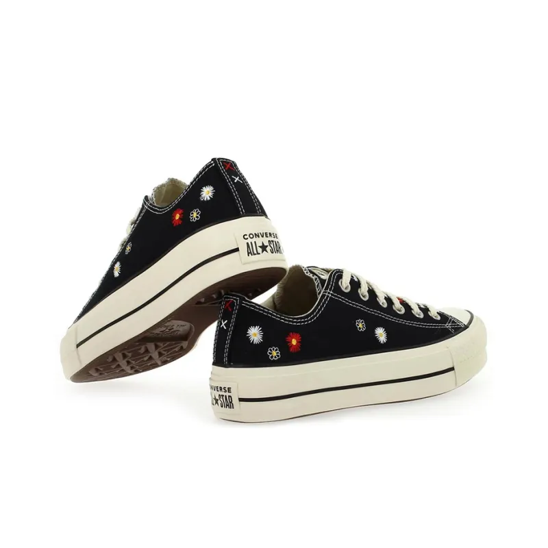Converse Women's Chuck Taylor All Star Lift Low 'Daisy Embroidery Black' Women's-4