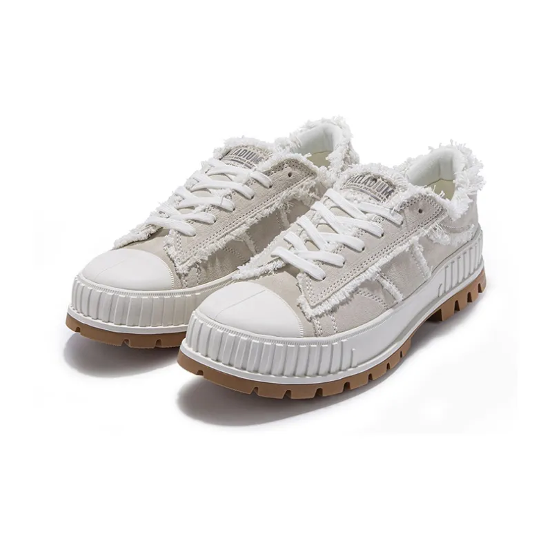 Palladium Canvas Shoes Unisex Low Top Ivory-1