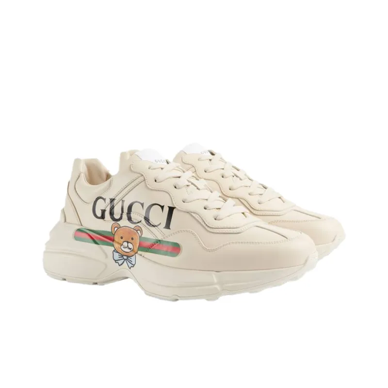 KAI x GUCCI Rhyton Anti-Slip And Wear-Resistant Breathable Low-Top Chunky Sneakers Men's Ecru-1