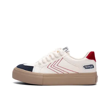 Feiyue Low Top Casual And Versatile Women's Beige Blue Red