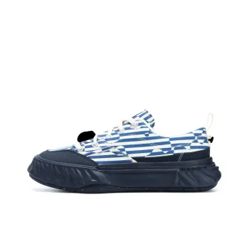 FILA Gear Anti Slip Wear Resistant Breathable Lightweight Low Top Canvas Shoes Men's Blue White