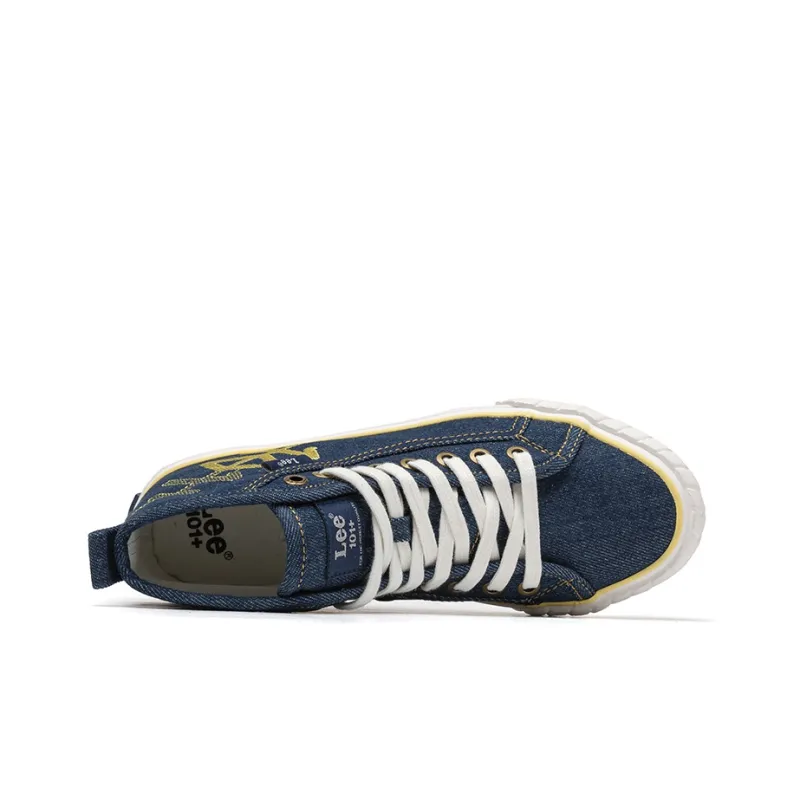 Lee Lightweight And Breathable High Top Canvas Shoes Unisex Dark Blue-2