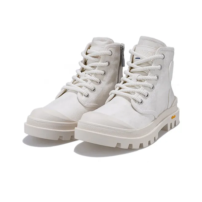 Palladium Pampa High Top Canvas Shoes Women's Dove Gray-1