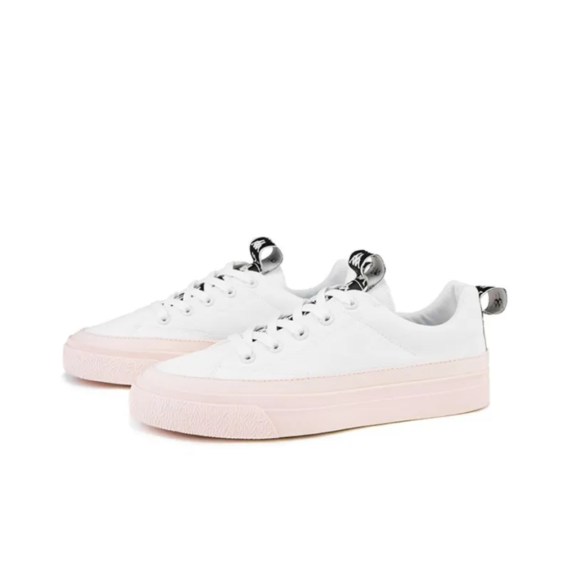 Kappa BANDA Slip Resistant, Abrasion Resistant, Lightweight, Breathable Low Top Canvas Shoes Unisex Pink White-1