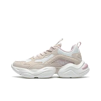XTEP Chunky Sneakers Women's Low Top Ivory White/Sail White/Light Pink