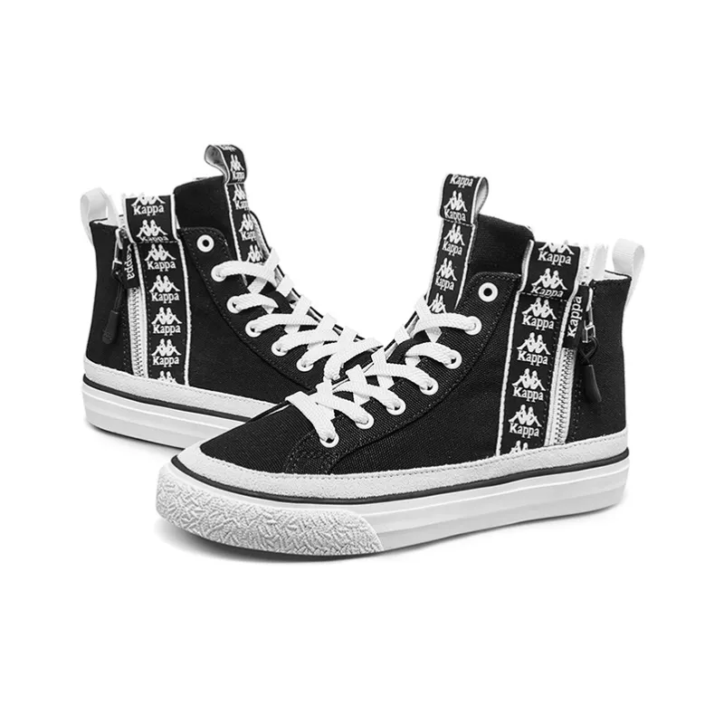 Kappa Anti Slip Wear Resistant High Top Canvas Shoes Unisex Black-3