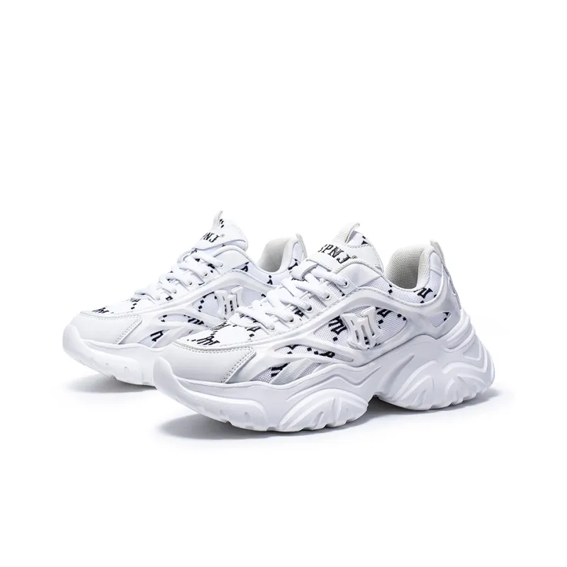 Pnj Anti Slip And Wear Resistant Height Increasing Low Top Chunky Sneakers Women's White-2