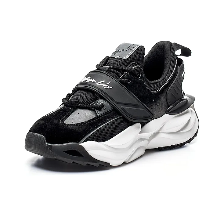 RIFUGIO VO' Chunky Sneakers Unisex Low Top Black-2