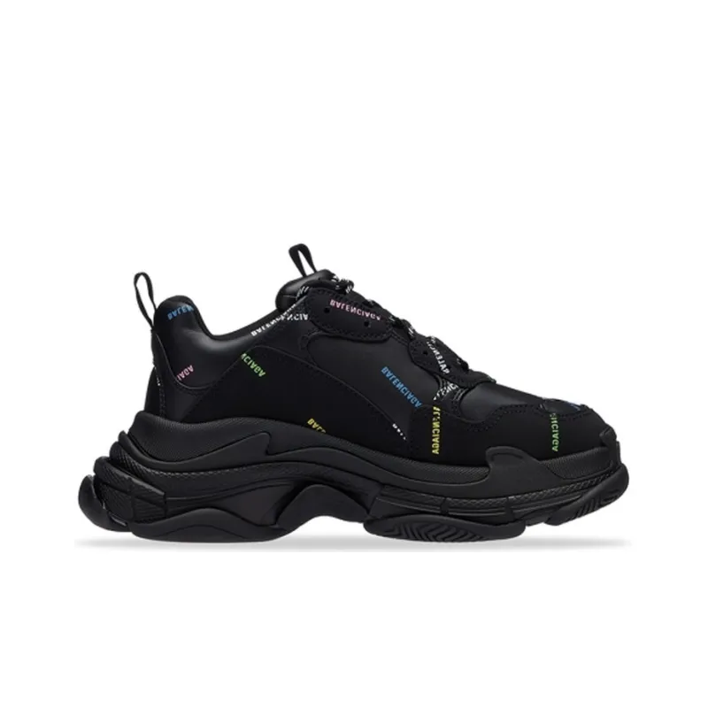 Balenciaga Triple S AllOver Logo Black Multicolor-1