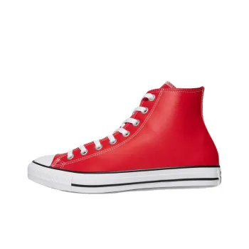 Converse All Star Series Faux Leather Anti-Slip Wear-Resistant High-Top Canvas Shoes Unisex Red
