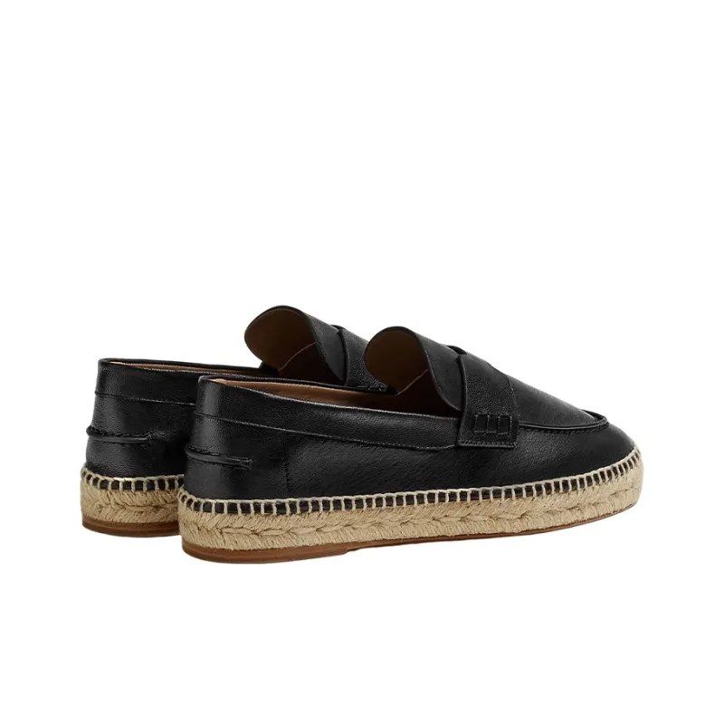 HERMES Trip Flat Shoes Women's Black-4