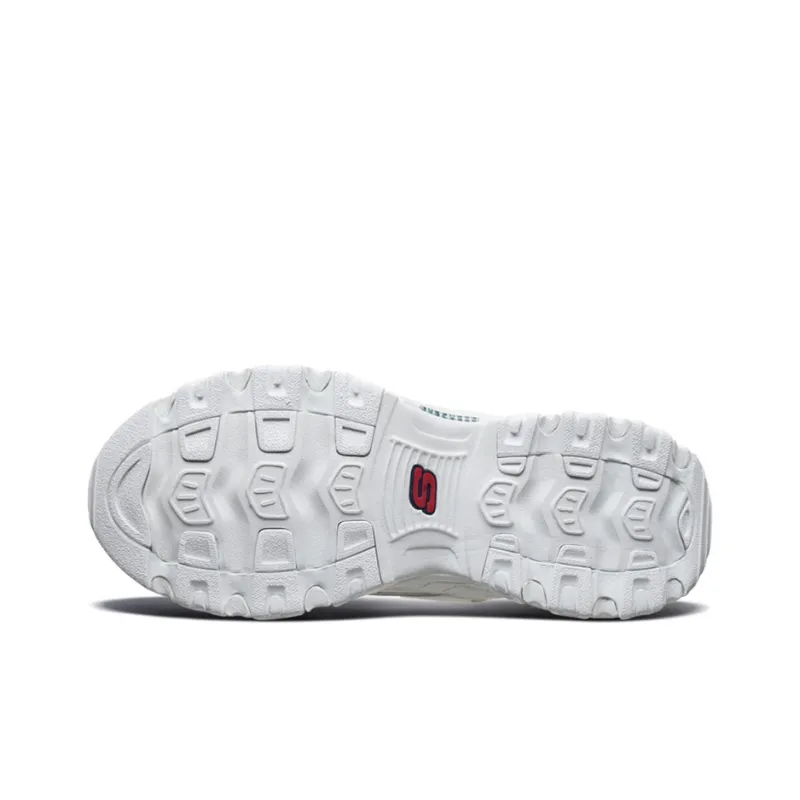 Skechers D'LITES 1.0 Cushioning Anti Slip And Wear Resistant Low Top Chunky Sneakers Men's White-4