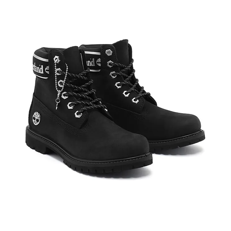 Timberland 6 Inch Premium Waterproof Boots 'Black Nubuck Logo' Women's-3