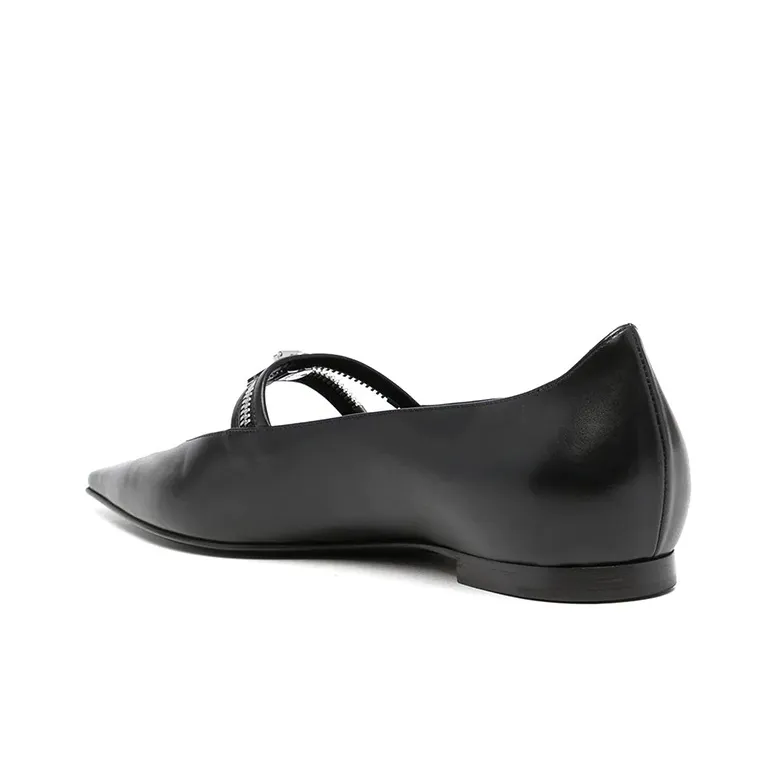OFF-WHITE Paperclip-detail Ballerina Shoes Women's-3