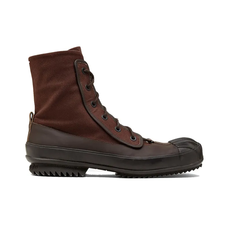 Maison Margiela Canvas Shoes Men High-Top Dark Brown-1