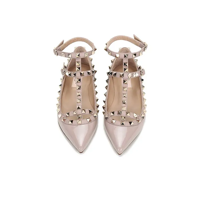Valentino Rockstud GARAVANI Casual Single Shoes Women's Gray Pink-3