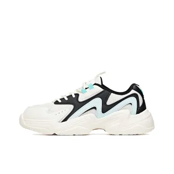 ANTA Chunky Sneakers Women's Low Top Ivory White/Black/Blue