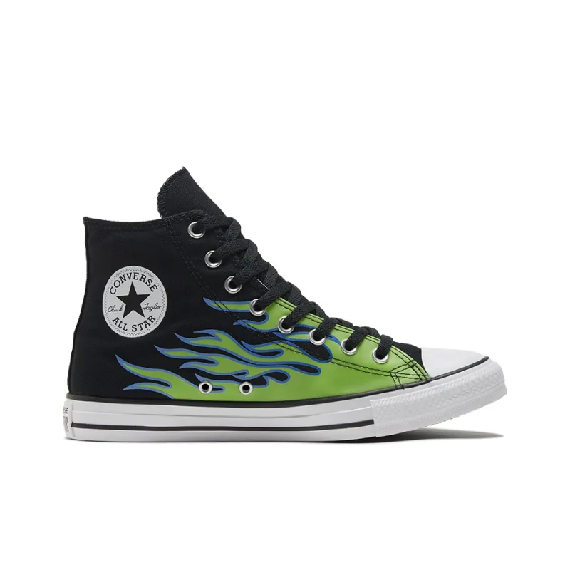 Converse Chuck Taylor All Star 'Black Green Flame'-1
