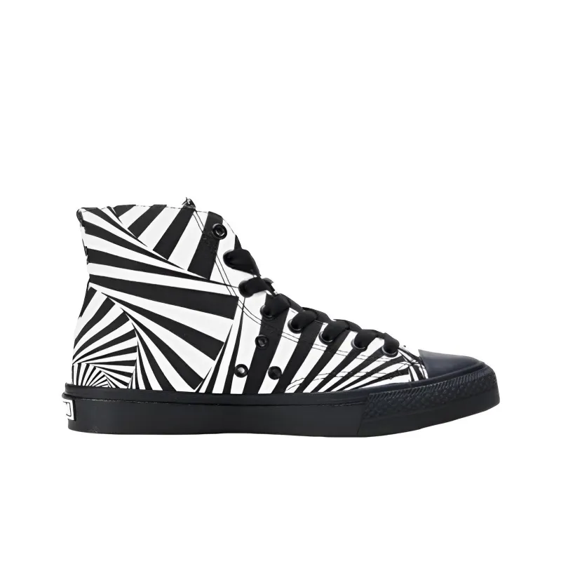 Vision Street Wear 80's Canvas Hi Anti Slip Wear Resistant High Top Canvas Shoes Unisex Black White-1