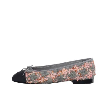CHANEL Flat Shoes Women's Gray Pink