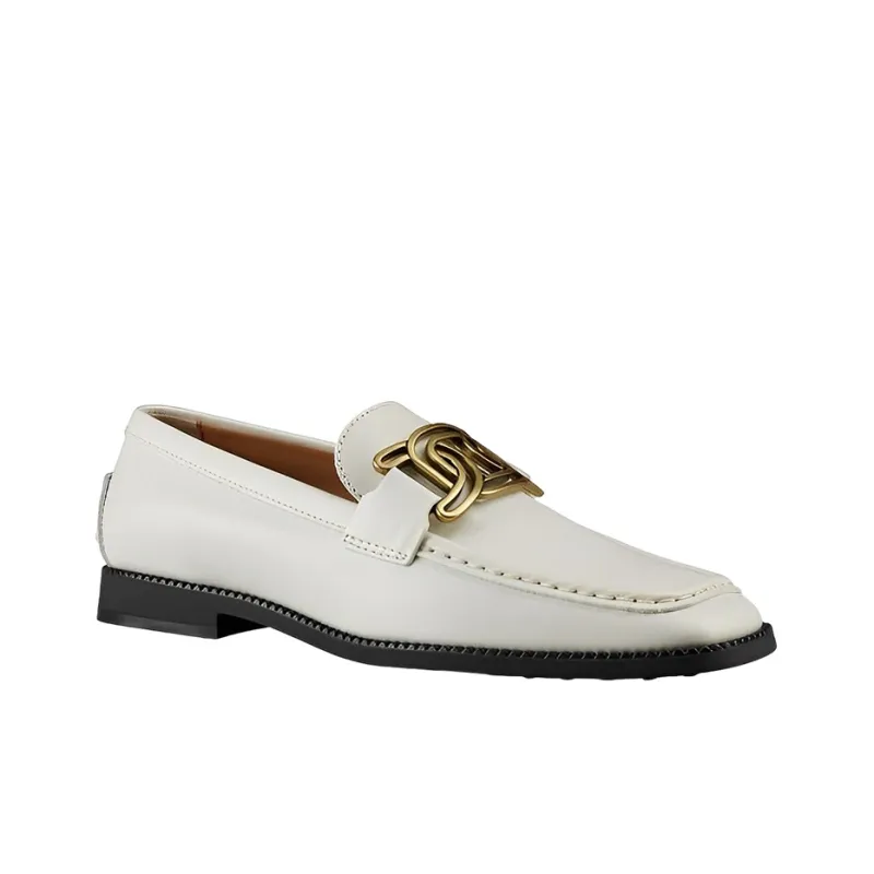 TOD'S Leather Chain-link Detail Loafers-1