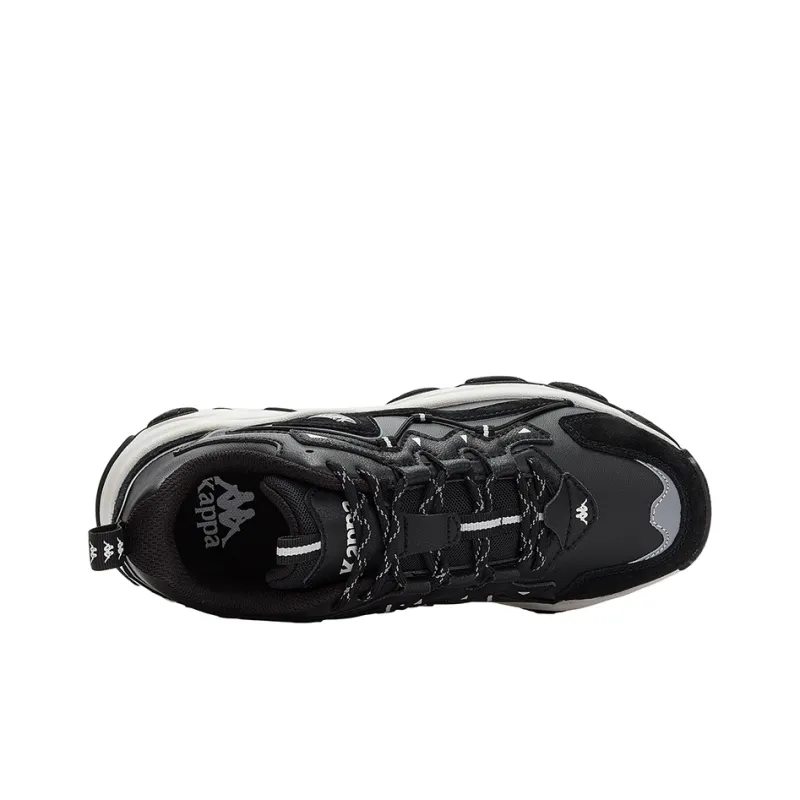 Kappa Cushioning Anti Slip Wear Resistant Impact Resistant Low Top Chunky Sneakers Unisex Black White-4