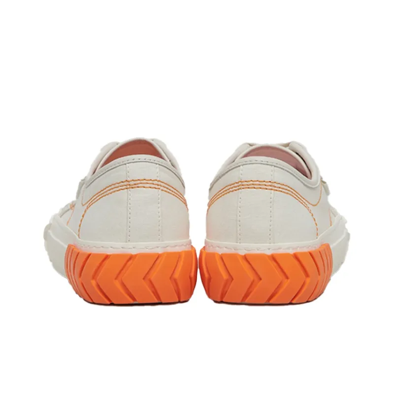 Both Canvas Shoes Women's Low Top White Orange-5