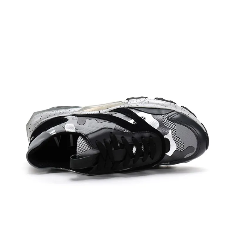 Valentino Bounce Low Top Chunky Sneakers Men's Silver Black-3