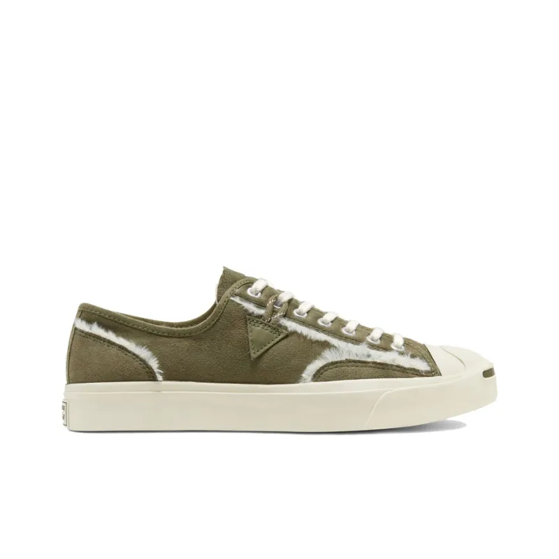 Converse Faux Fur Lined Leather Jack Purcell 'Green White'-1