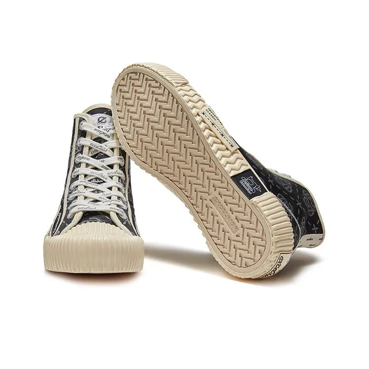 Excelsior Canvas Shoes Unisex High Top Black White-4