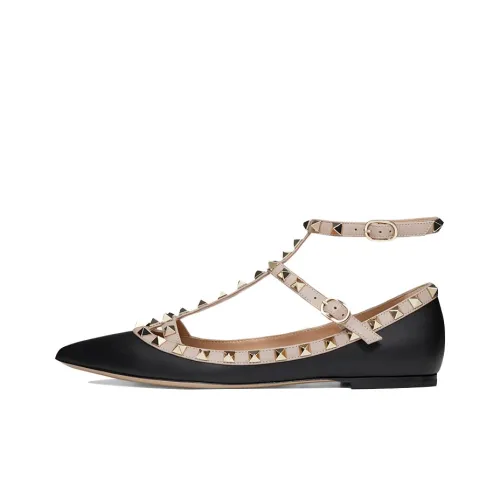 Valentino Rockstud Women's Casual Shoes Women's Black/Gold