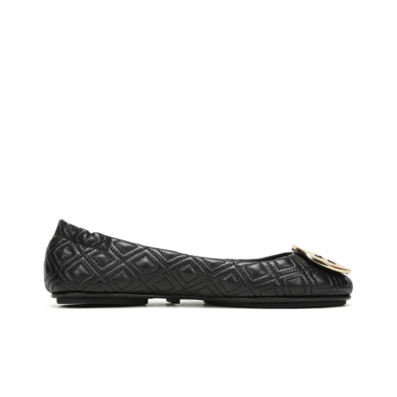 TORY BURCH Minnie Tory Burch Flat Shoes Women's Black Gold-1