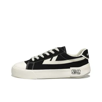 Warrior Divine Power Chinoiserie Collection Classic Small Wingtip Low Top Retro Sports Canvas Shoes Unisex Black