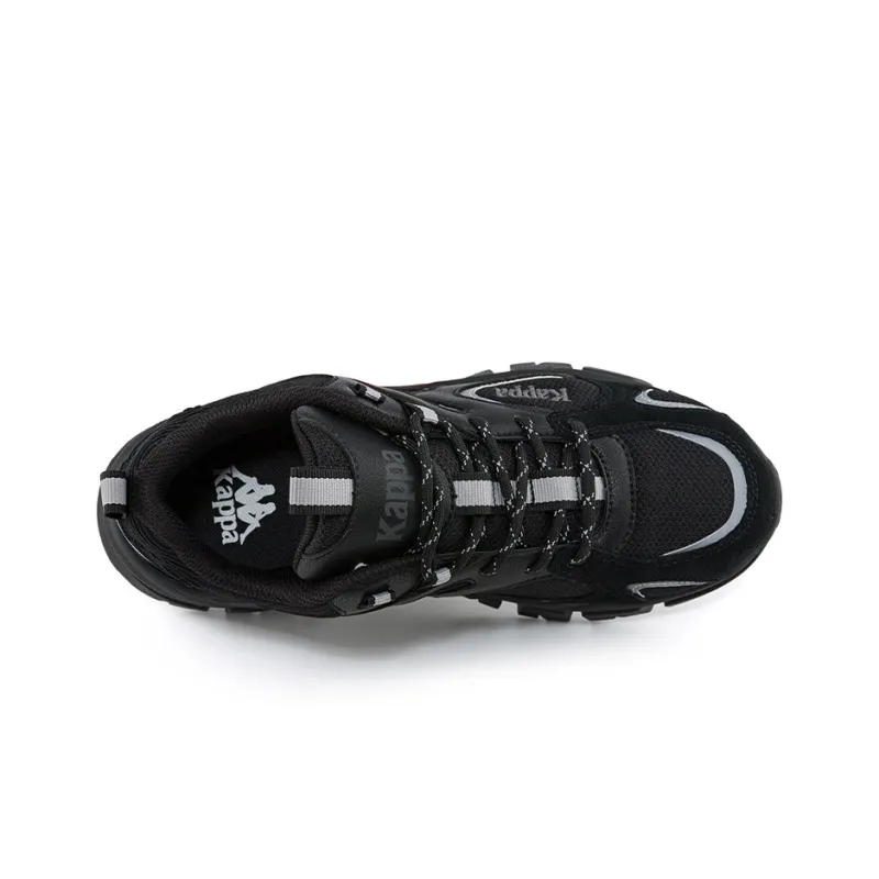 Kappa Cushioning Anti Slip And Wear Resistant Low Top Chunky Sneakers Unisex Black Silver-4
