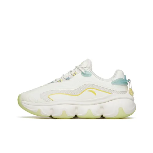 ANTA Life Collection Chunky Sneakers Women's Low-Top Ivory White/Duck Yellow/Green