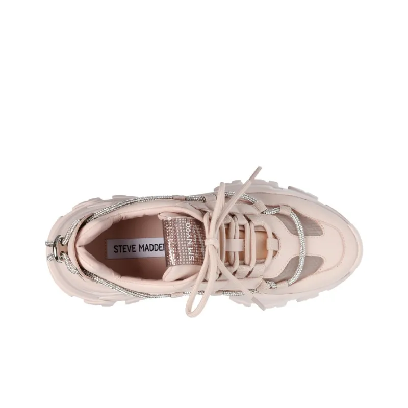 STEVE MADDEN Chunky Sneakers Women's Low Top Nude/White-6