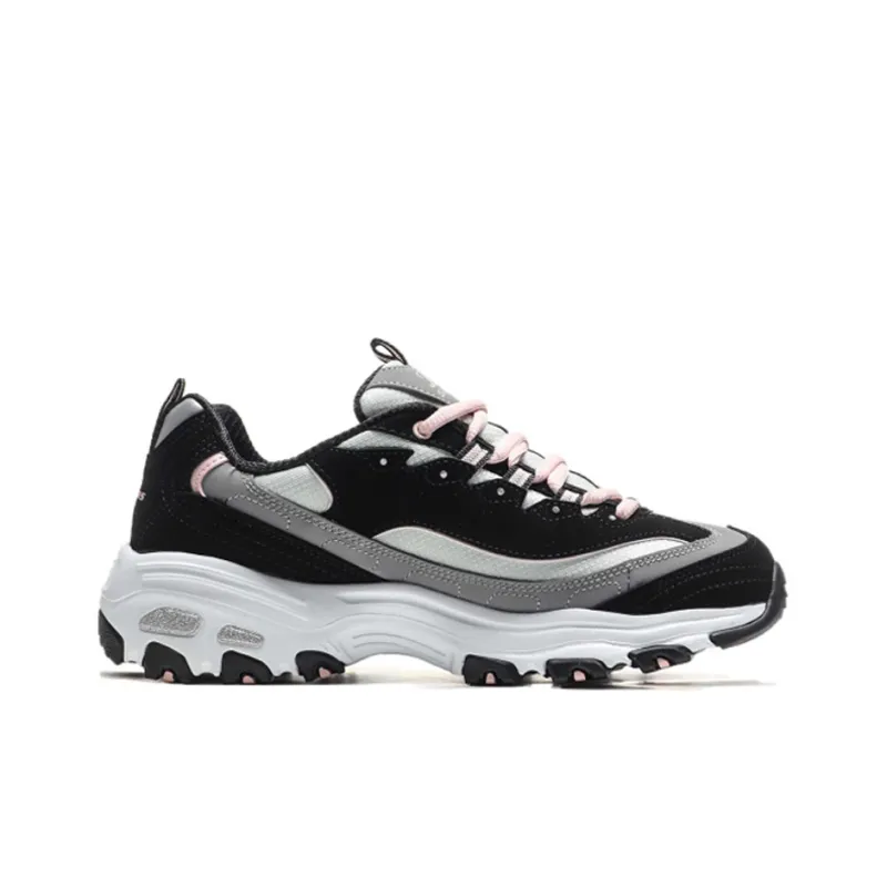Skechers D'Lites 1.0 Chunky Sneakers Women's Low Top Black/Gray-1