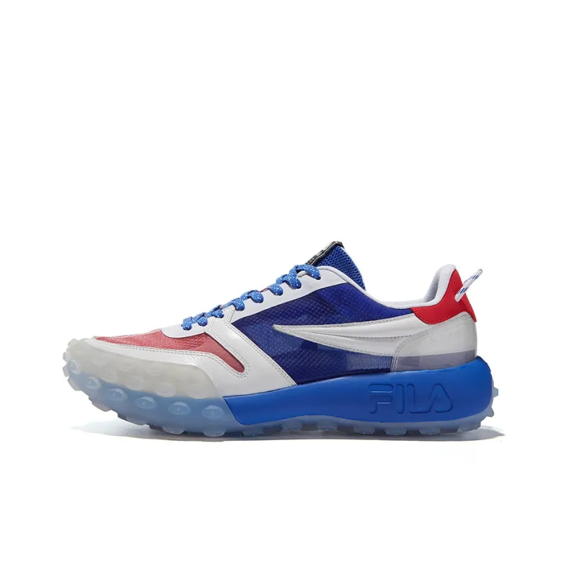 FILA Gara Cushioning Anti-Slip Wear-Resistant Breathability Low-Top Chunky Sneakers Men's Dazzling Blue-0