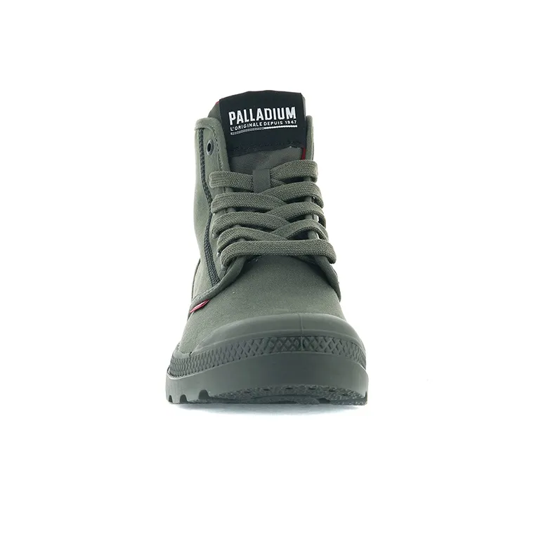 Palladium Pampa Dare 2 Survive Anti-Slip Wear-Resistant High-Top Canvas Shoes Unisex Army Green-3